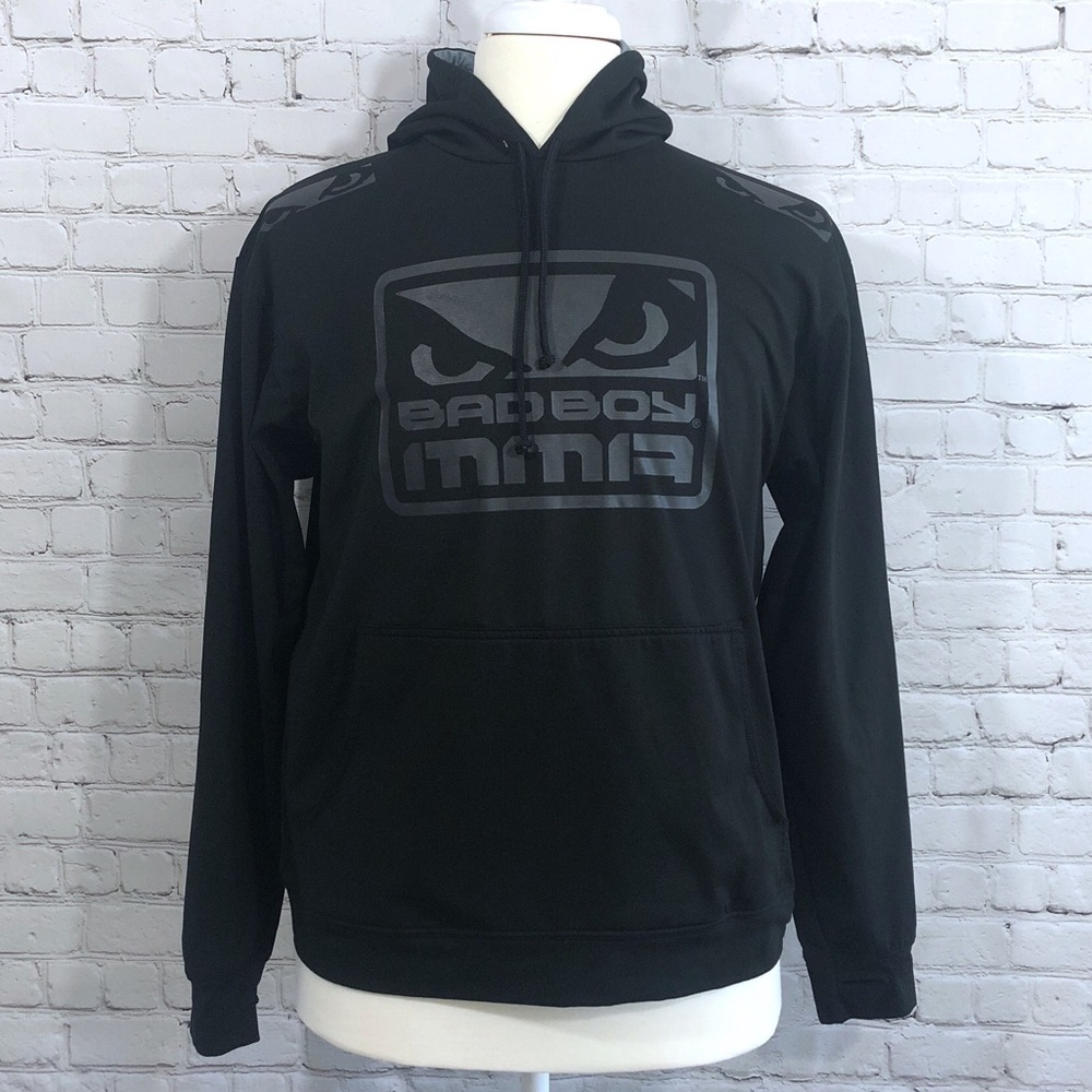 Bad Boy MMA Hoodie Men’s Medium Black Gray EUC